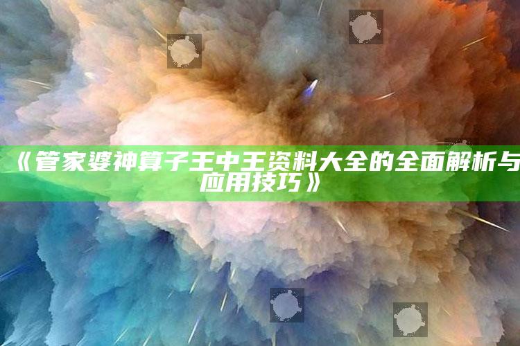 正版管家婆网站，《管家婆神算子王中王资料大全的全面解析与应用技巧》