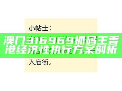 澳门316969抓码王香港经济性执行方案剖析