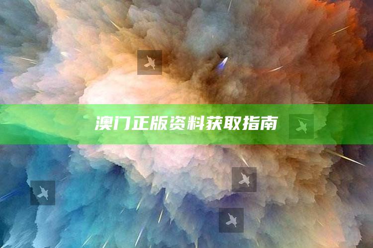 澳门一码一肖100%精准，澳门正版资料获取指南