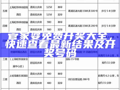 管家婆免费开奖大全，快速查看最新结果及开奖号码