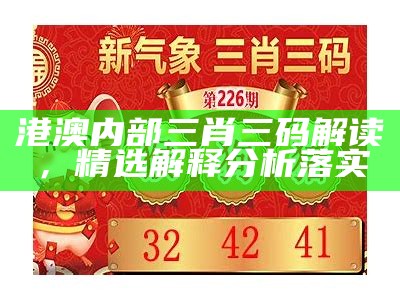 港澳内部三肖三码解读，精选解释分析落实