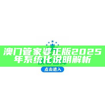 澳门管家婆正版2025年系统化说明解析