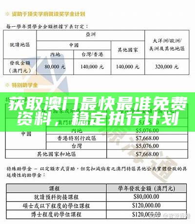 获取澳门最快最准免费资料，稳定执行计划