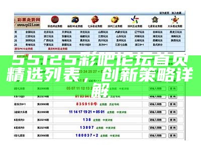 55125彩吧论坛首页精选列表，创新策略详解