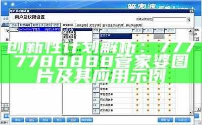 创新性计划解析：7777788888管家婆图片及其应用示例