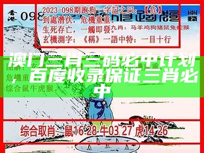 澳门三肖三码必中计划，百度收录保证三肖必中